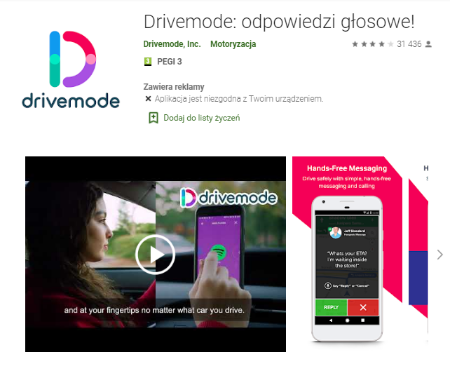 Drivemode-odpowiedzi-głosowe-aplikacja-android-samochod-najlepsze-aplikacje-dla- kierowcow-skrzynie-zajac-skrzynie-biegow-manualne-sklep-interntowy